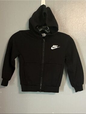 Nike Black Kids Hoodie Sweatshirt with Swoosh Sz 4